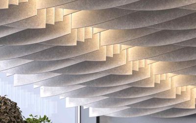 Narbutas elegantni Akustični stropni paneli Artwork Clouds